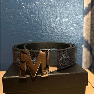 MCM Black and Silver Belt